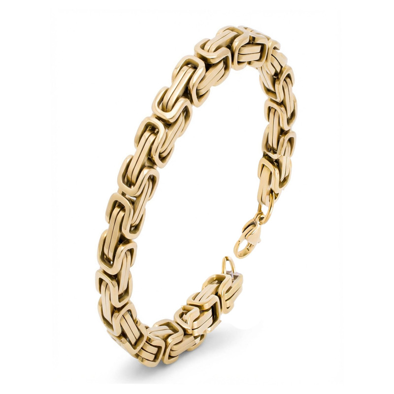 8mm Sarı Kral Çelik Zincir Bileklik