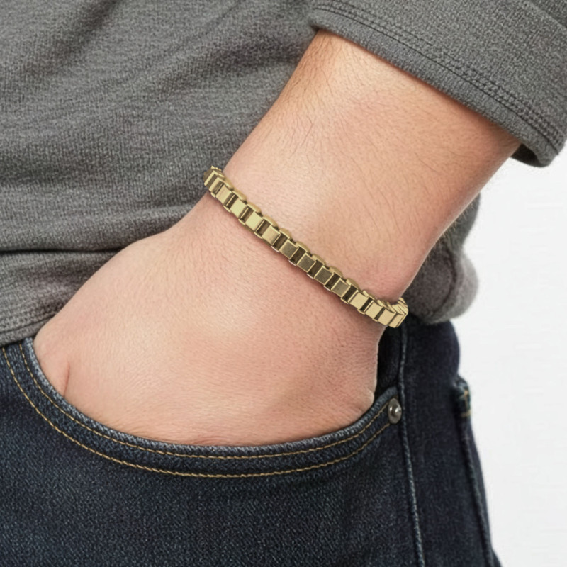 Arnavut Çelik Zincir Bileklik 6mm Köşeli Arnavut Çelik Zincir Bileklik 6mm Köşeli