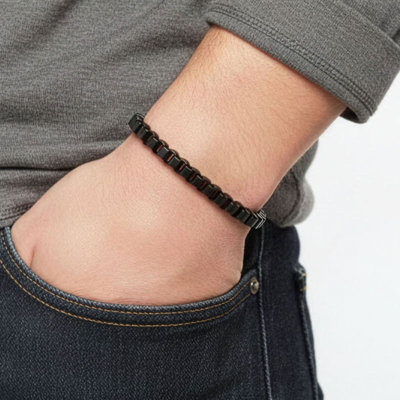 Arnavut Çelik Zincir Bileklik 6mm Köşeli Arnavut Çelik Zincir Bileklik 6mm Köşeli