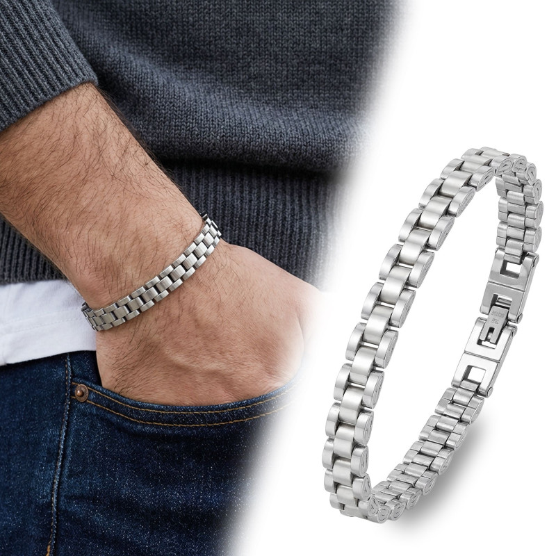 Beyaz Ful Çelik Bileklik