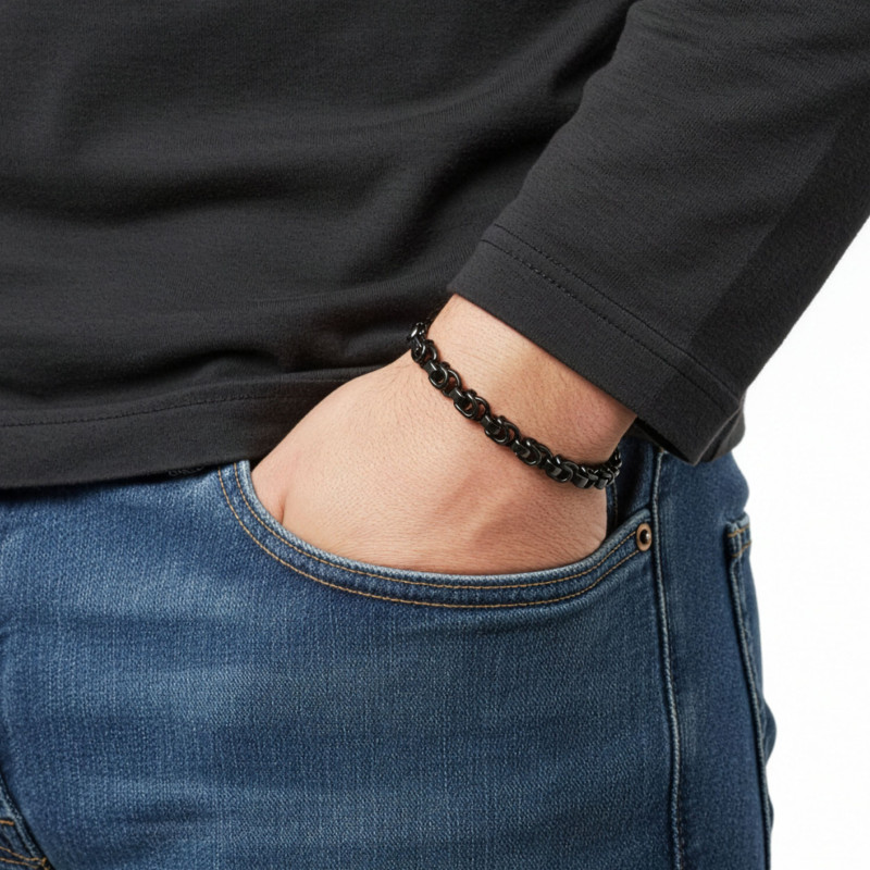 Box Cuban Çelik Zincir Bileklik 6mm Box Cuban Çelik Zincir Bileklik 6mm