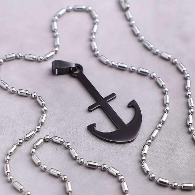 Çapa Figürlü Çelik Kolye Ucu