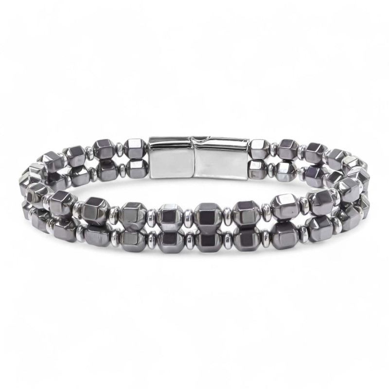 Çelik Halatlı Elmas Kesim Hematit Ayarlanabilir Bileklik Çelik Halatlı Elmas Kesim Hematit Ayarlanabilir Bileklik