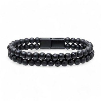 Çift Oniks Çelik Bileklik