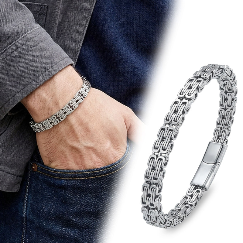 Çiftli 4mm Kral Model Çelik Zincir Erkek Bileklik – Çelik Kilitli Çiftli 4mm Kral Model Çelik Zincir Erkek Bileklik – Çelik Kilitli