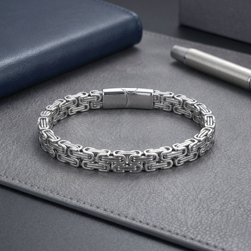 Çiftli 4mm Kral Model Çelik Zincir Erkek Bileklik – Çelik Kilitli Çiftli 4mm Kral Model Çelik Zincir Erkek Bileklik – Çelik Kilitli