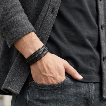 Multi-Layer Leather Men's Bracelet Multi-Layer Leather Men's Bracelet