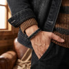 Damla Çelik Siyah Zincir Deri Dolama Erkek Bileklik