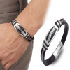Deri Kordonlu Çelik Halatlı Erkek Bileklik