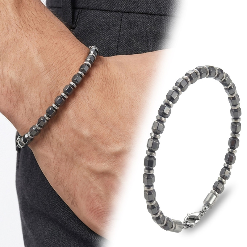 Esmas Kesim Hematit Ayarlanabilir Çelik Zincir Bileklik
