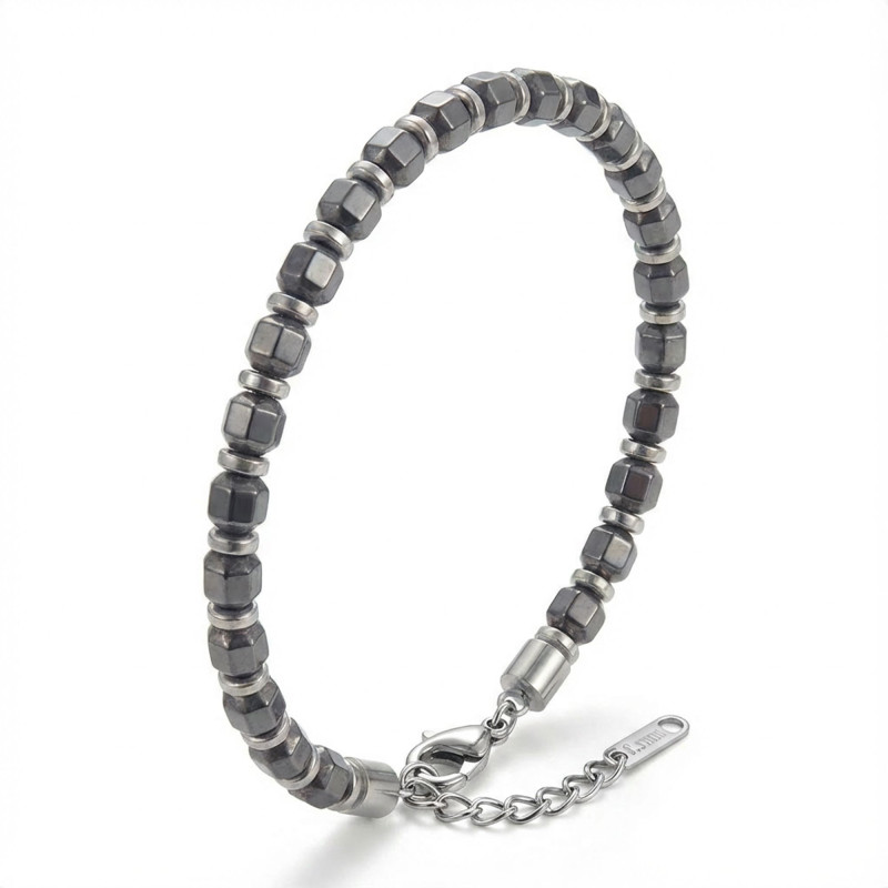 Esmas Kesim Hematit Ayarlanabilir Çelik Zincir Bileklik