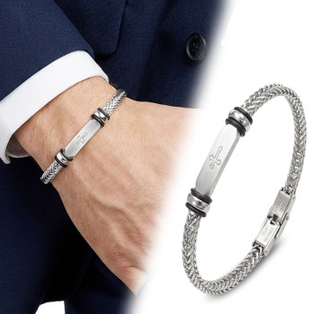 Gothic Cross Çelik Hasır Örgülü Ayarlanabilir Bileklik