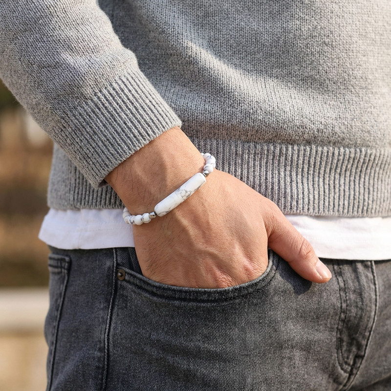 Havlit Doğaltaş Çelik Halat Ve Çelik Klipsli Bileklik Havlit Doğaltaş Çelik Halat Ve Çelik Klipsli Bileklik