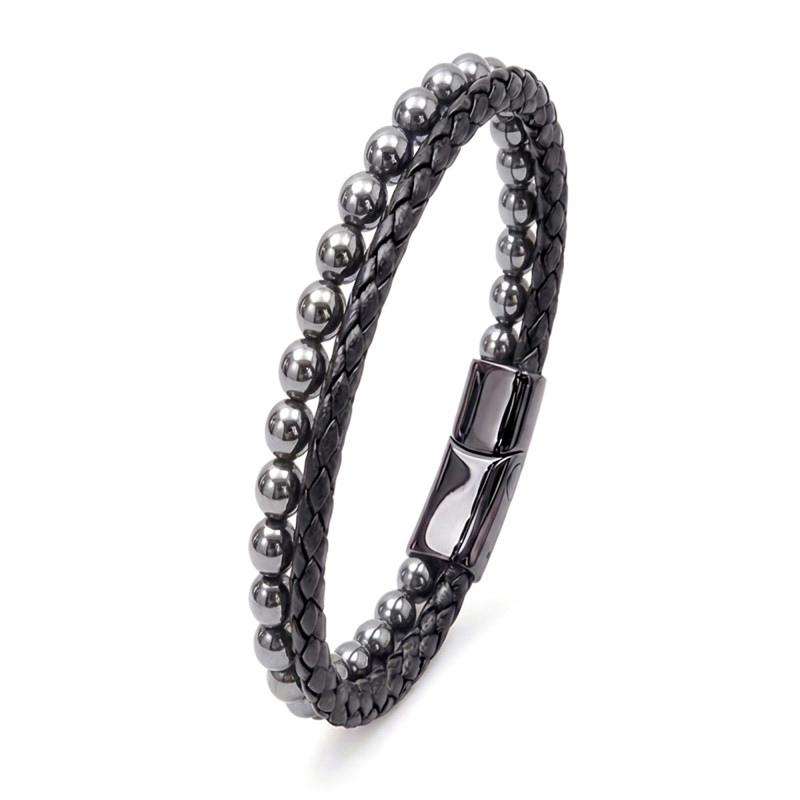 Hematit Doğaltaş Deri Erkek Bileklik Hematit Doğaltaş Deri Erkek Bileklik