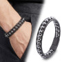 Hematite Natural Stone Men's Leather Bracelet