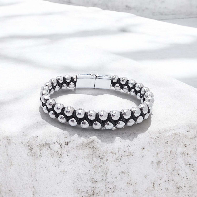 Hematit ve Çelik Halatlı Erkek Bileklik