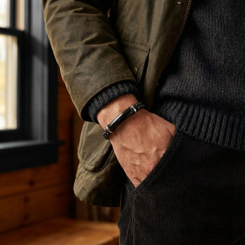 İsim Yazılabilir Siyah Beyaz Deri Ve Siyah Titanyum Kilit Bileklik İsim Yazılabilir Siyah Beyaz Deri Ve Siyah Titanyum Kilit Bileklik