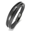İsim Yazılabilir Siyah Titanyum Plakalı Çoklu Siyah Deri Erkek Bileklik İsim Yazılabilir Siyah Titanyum Plakalı Çoklu Siyah Deri Erkek Bileklik