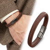 Kahve Deri Örgü Çelik Bileklik Kahve Deri Örgü Çelik Bileklik