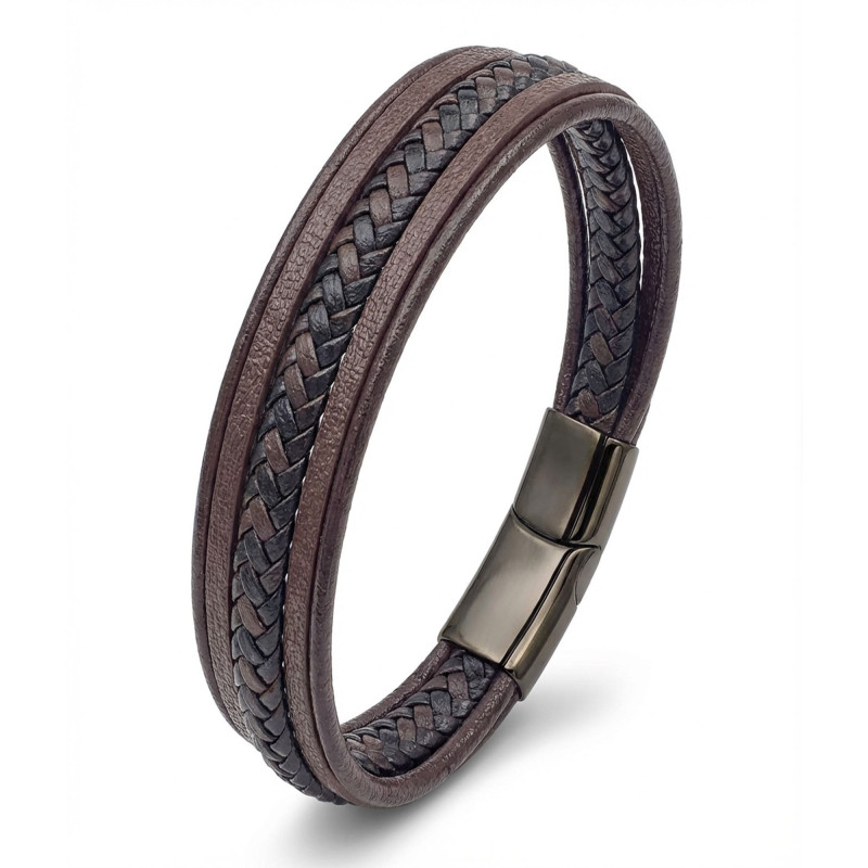 Kahve Siyah Çoklu Deri Bileklik