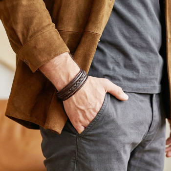 Kahverengi Çoklu Deri Bileklik