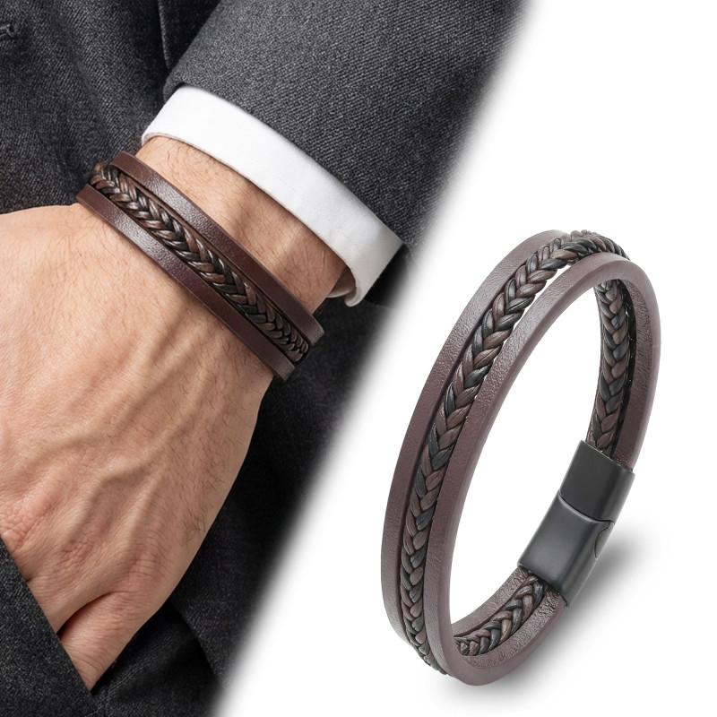 Kahverengi Siyah Saç Örgülü Çoklu Bileklik Kahverengi Siyah Saç Örgülü Çoklu Bileklik