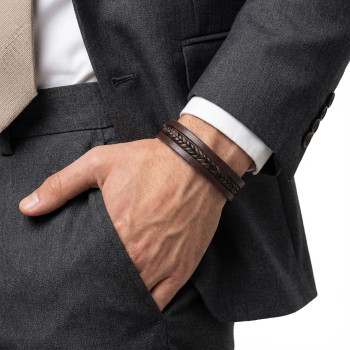 Kahverengi Siyah Saç Örgülü Çoklu Bileklik Kahverengi Siyah Saç Örgülü Çoklu Bileklik