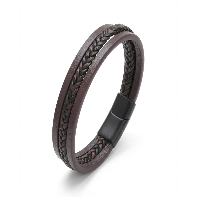 Kahverengi Siyah Saç Örgülü Çoklu Bileklik