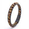Tiger's Eye Natural Stone Leather Bracelet