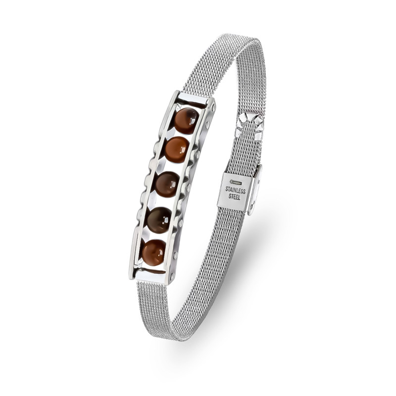 Kaplan Gözü Taşı ve Paslanmaz Çelik Bileklik Kaplan Gözü Taşı ve Paslanmaz Çelik Bileklik