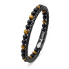 Kaplan Gözü Ve Oniks Doğaltaş Deri Çelik Bileklik Kaplan Gözü Ve Oniks Doğaltaş Deri Çelik Bileklik