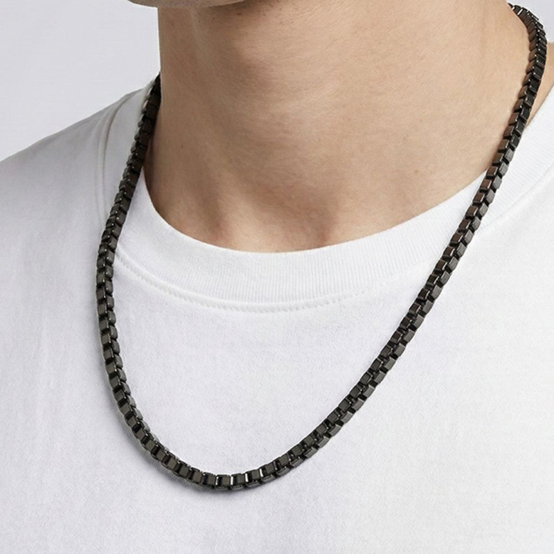 Kare Arnavut Çelik Kolye 4mm Kare Arnavut Çelik Kolye 4mm