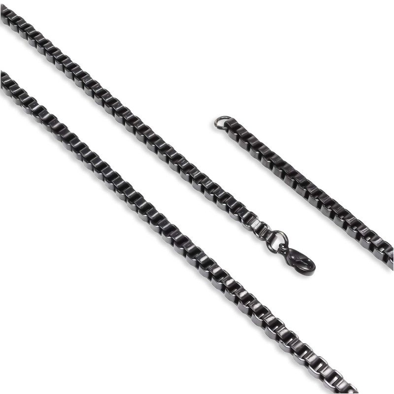 Kare Arnavut Çelik Kolye 4mm Kare Arnavut Çelik Kolye 4mm