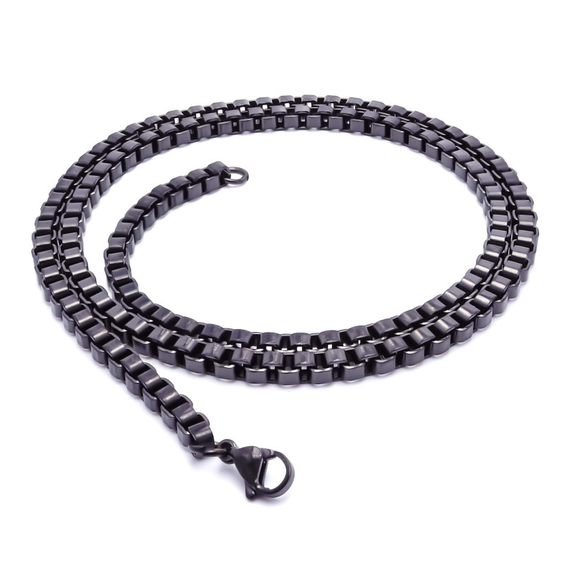 Kare Arnavut Çelik Kolye 4mm Kare Arnavut Çelik Kolye 4mm