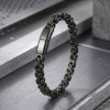 Kilit Mekanizmalı Siyah Kral Zincir Bileklik 6Mm