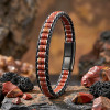 Kırmızı Jasper & Hematit Çelik Örgülü Deri Bileklik Kırmızı Jasper & Hematit Çelik Örgülü Deri Bileklik