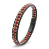 Kırmızı Jasper & Hematit Çelik Örgülü Deri Bileklik Kırmızı Jasper & Hematit Çelik Örgülü Deri Bileklik