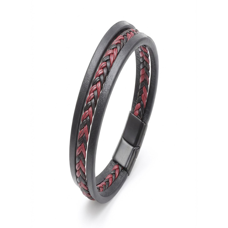 Kırmızı Siyah Saç Örgülü Çoklu Bileklik Kırmızı Siyah Saç Örgülü Çoklu Bileklik
