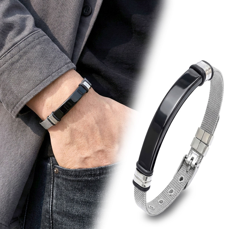 Kişiselleştirilebilir İsim Yazılabilir Ayarlanabilir Kordonlu Çelik Bileklik Kişiselleştirilebilir İsim Yazılabilir Ayarlanabilir Kordonlu Çelik Bileklik