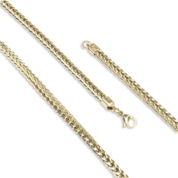 Köşeli Kral Bakla Örgülü Çelik Kolye 4mm