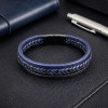 Lacivert Siyah Deri Erkek Bileklik – Titanyum Çelik Manyetik Kilitli Lacivert Siyah Deri Erkek Bileklik – Titanyum Çelik Manyetik Kilitli