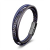 Lacivert Siyah Deri Erkek Bileklik – Titanyum Çelik Manyetik Kilitli Lacivert Siyah Deri Erkek Bileklik – Titanyum Çelik Manyetik Kilitli