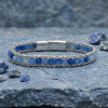 Mavi Aventurin Doğal Taşlı Hasır Örgü Zincirli Erkek Çelik Bileklik Mavi Aventurin Doğal Taşlı Hasır Örgü Zincirli Erkek Çelik Bileklik