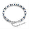 Mavi Ve Gümüş Hematit Doğal Taşlı Ayarlanabilir Çelik Zincir Bileklik