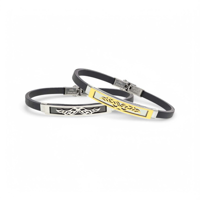 Melek Kanadı Desenli Çelik Bileklik