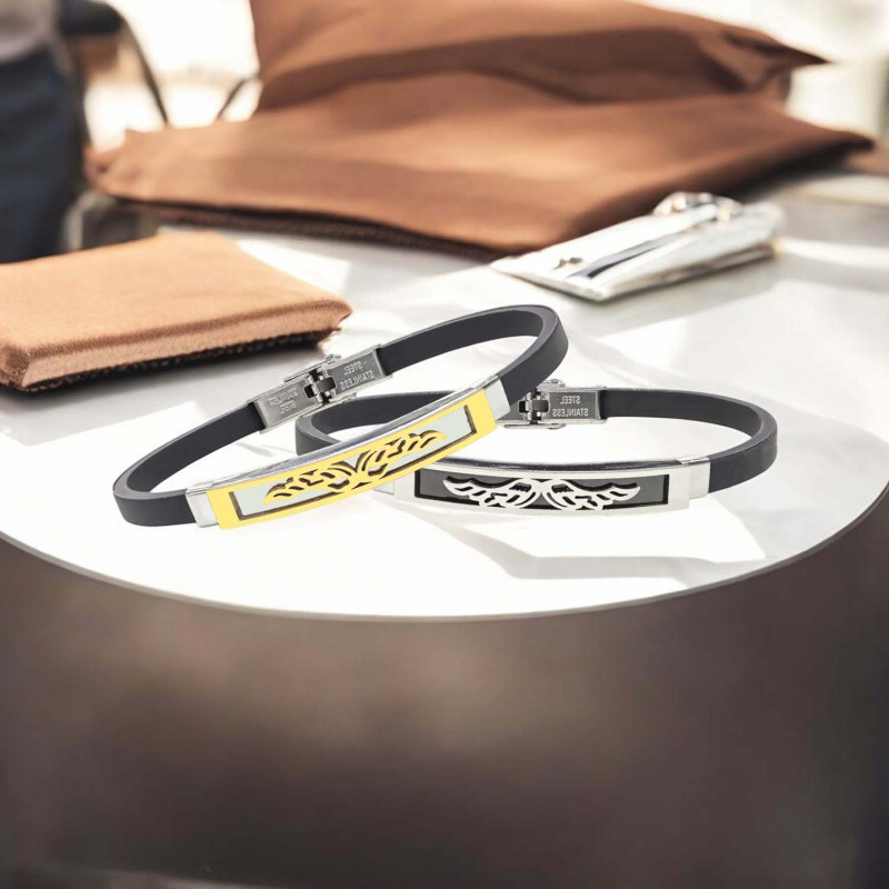 Melek Kanadı Desenli Çelik Bileklik