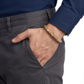 Odun Jasper & Silver Hematit Taşlı Ayarlanabilir Çelik Zincir Erkek Bileklik Odun Jasper & Silver Hematit Taşlı Ayarlanabilir Çelik Zincir Erkek Bileklik