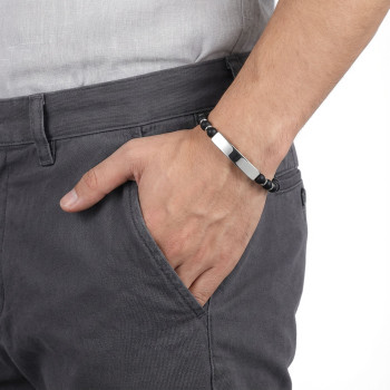 Oniks Beyaz İsim Yazılabilir Ve Ayarlanabilir Çelik Zincir Bileklik Oniks Beyaz İsim Yazılabilir Ve Ayarlanabilir Çelik Zincir Bileklik