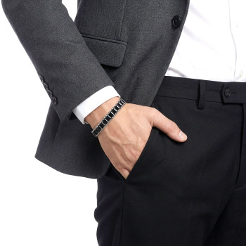 Oniks Doğal Taşlı Hasır Örgü Zincirli Erkek Çelik Bileklik Oniks Doğal Taşlı Hasır Örgü Zincirli Erkek Çelik Bileklik