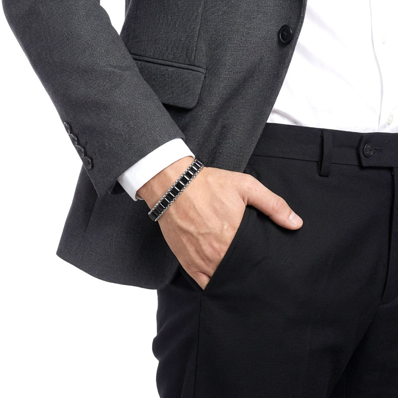 Oniks Doğal Taşlı Hasır Örgü Zincirli Erkek Çelik Bileklik Oniks Doğal Taşlı Hasır Örgü Zincirli Erkek Çelik Bileklik